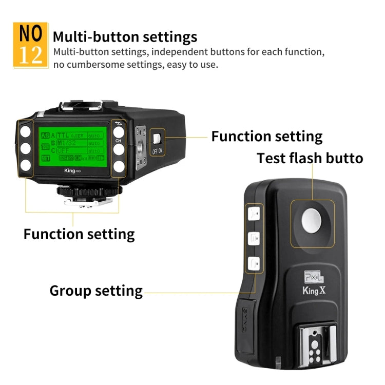 For Sony Pixel King Pro Camera Wireless Radio Flash TTL Transmitter and Receiver - Wireless Flash Trigger by Pixel | Online Shopping UK | buy2fix