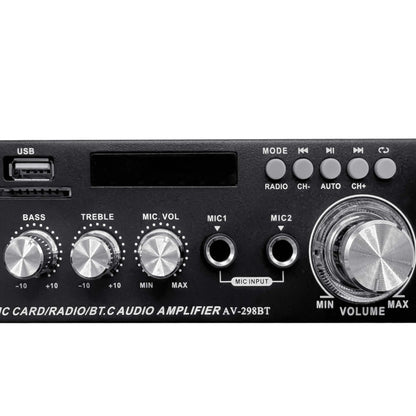 AV-298BT 300W+300W Hi-Fi Stereo Amplifier Bluetooth Home Audio Karaoke Digital Amplifier EU Plug by buy2fix