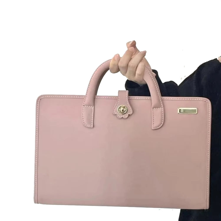 15.6 / 16 Inch Pink Girl Style PU Laptop Bag Protective Case with Handle - 15.6 - 17 inch by buy2fix | Online Shopping UK | buy2fix