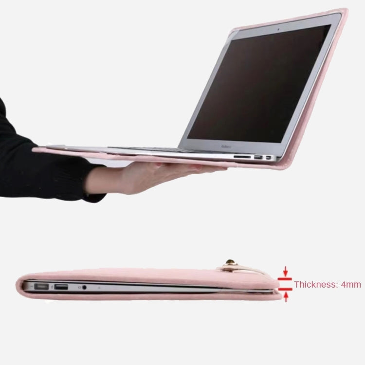 14 Inch Pink Girl Style PU Laptop Bag Protective Case with Handle - 14.1 inch by buy2fix | Online Shopping UK | buy2fix