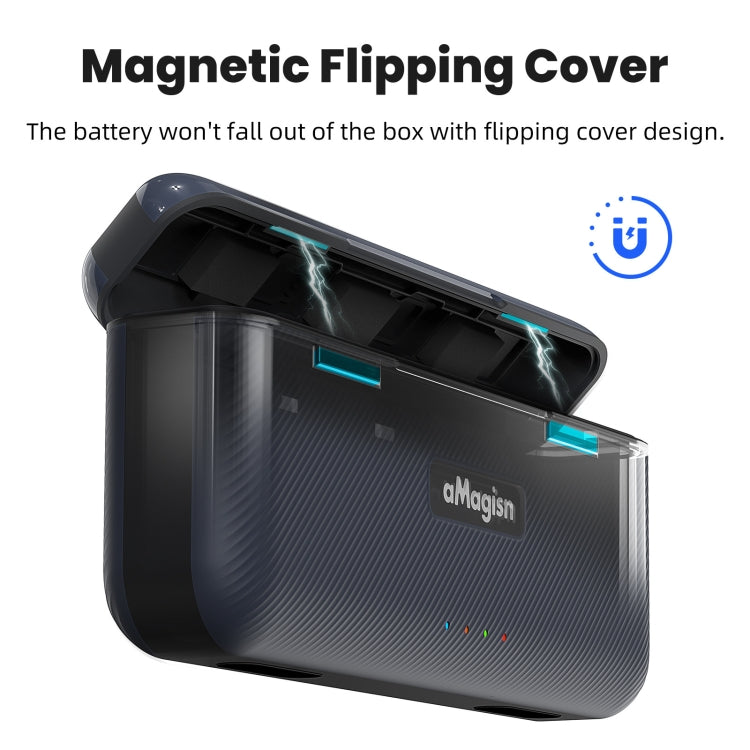 For DJI Osmo 360/Action 5 Pro aMagisn Battery Charger Fast Charging Box Storage Compartment - Cable & Charger by aMagisn | Online Shopping UK | buy2fix