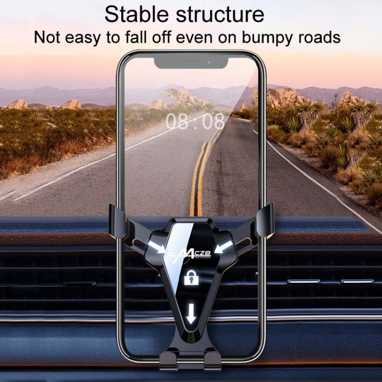 Car Snap-On Air Vent Gravity Cell Phone Navigation Mirror Holder(Silver) by buy2fix