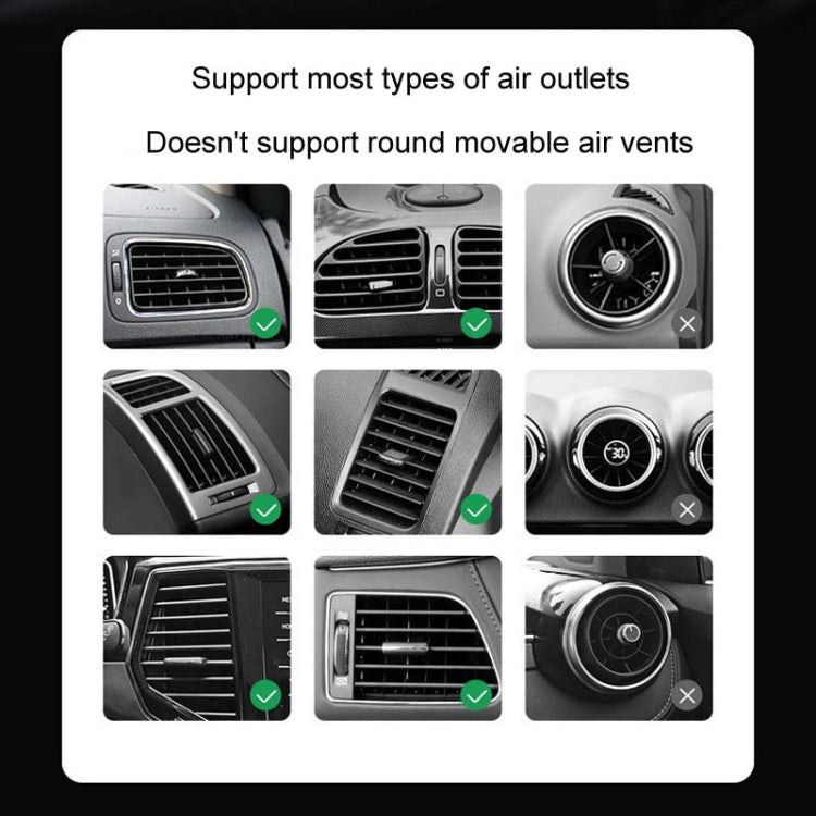 Car Snap-On Air Vent Gravity Cell Phone Navigation Mirror Holder(Black) by buy2fix