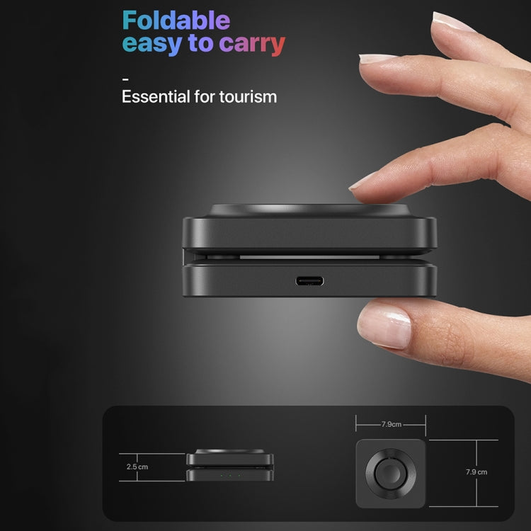 M9 3-In-1 Portable Magnetic Folding Wireless Charger Fast Charging Bracket(Black) - Wireless Charger by buy2fix | Online Shopping UK | buy2fix