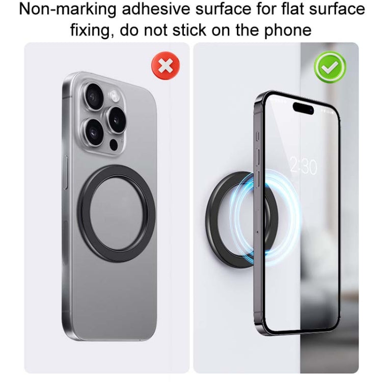 Magnetic Wall Mount Zinc Alloy Car Phone Holder Mobile Phone Magnetic Ring(Black) - Shower & Wall Mounts by buy2fix | Online Shopping UK | buy2fix