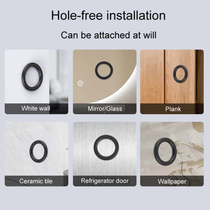 Magnetic Wall Mount Zinc Alloy Car Phone Holder Mobile Phone Magnetic Ring(Black) - Shower & Wall Mounts by buy2fix | Online Shopping UK | buy2fix