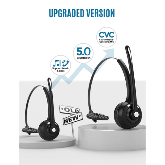 Bluetooth 5.0 Mono Wireless Business Headset Customer Service Dedicated Headset(Black) - Headset & Headphone by buy2fix | Online Shopping UK | buy2fix