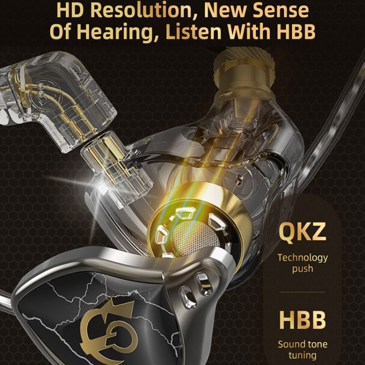 QKZ HBB Standard 3.5mm Mobile Phone Earphones Sports In-Ear Pluggable Stage Earphone - In Ear Wired Earphone by QKZ | Online Shopping UK | buy2fix