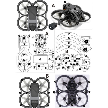 For DJI Avata Single Fuselage Sticker No Adhesive Personalised Stickers(A-02 Stars) - Other by buy2fix | Online Shopping UK | buy2fix