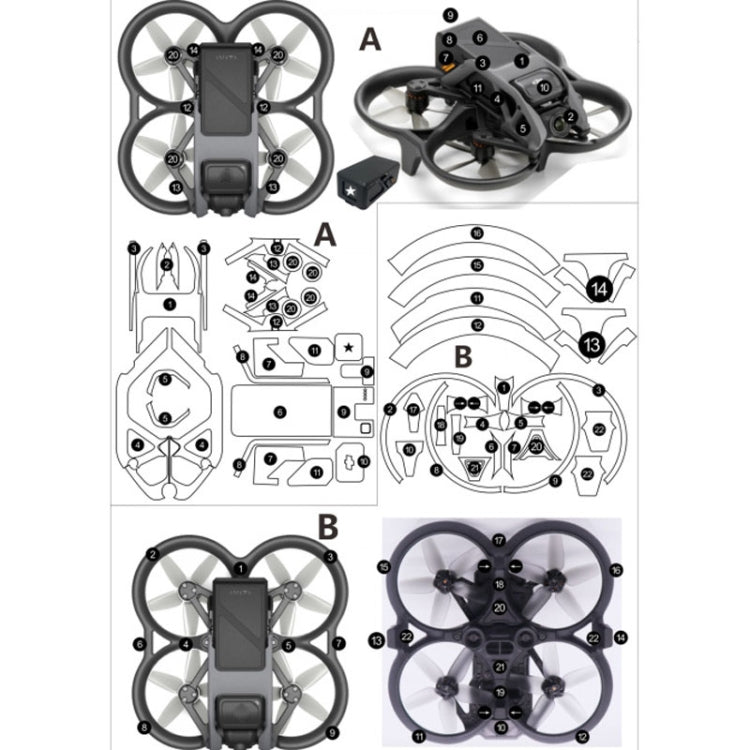 For DJI Avata Single Fuselage Sticker No Adhesive Personalised Stickers(A-07 Baby Whale) - Other by buy2fix | Online Shopping UK | buy2fix