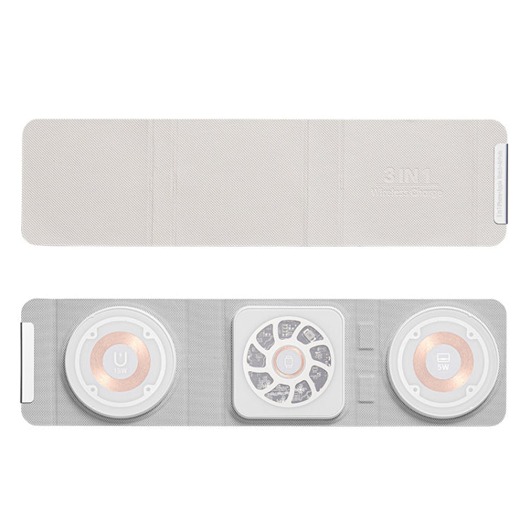 3-In-1 Magsafe Folding Wireless Charger Portable Wireless Fast Charging(White) - Wireless Charger by buy2fix | Online Shopping UK | buy2fix