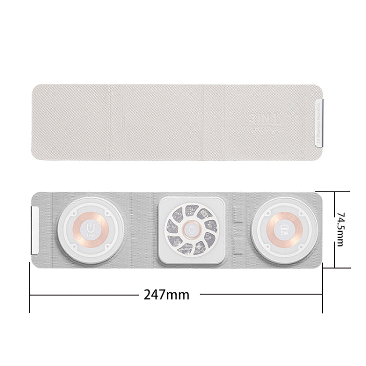 3-In-1 Magsafe Folding Wireless Charger Portable Wireless Fast Charging(Black) - Wireless Charger by buy2fix | Online Shopping UK | buy2fix