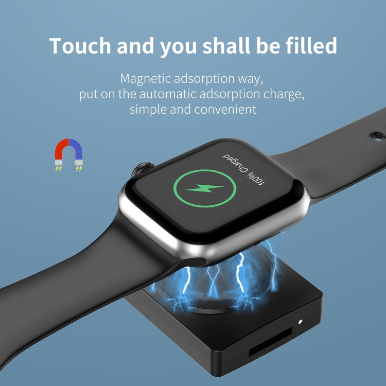 S02 For Apple Watch Series USB Magnetic Watch Wireless Charger With Card Reader Function(Black) - Charger / Holder by buy2fix | Online Shopping UK | buy2fix