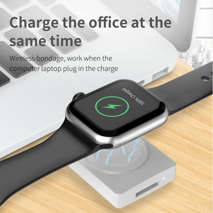 S02 For Apple Watch Series USB Magnetic Watch Wireless Charger With Card Reader Function(Black) - Charger / Holder by buy2fix | Online Shopping UK | buy2fix