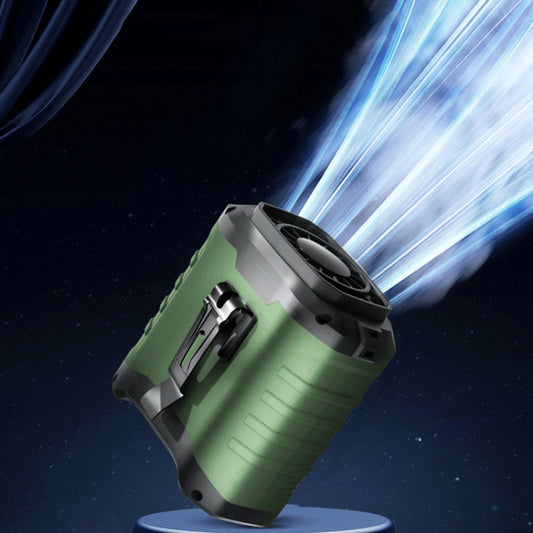 10000mAh Portable Hanging Waist Outdoor USB Fan High Wind Power Mini Fan(Orange Red) by buy2fix