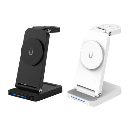 S90-3 3-in-1 Magnetic Folding Wireless Charger Phone Earphone Watch Fast Charging Stand(Black) - Wireless Charger by buy2fix | Online Shopping UK | buy2fix