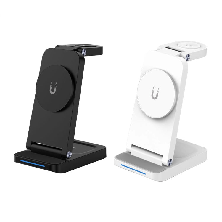 S90-3 3-in-1 Magnetic Folding Wireless Charger Phone Earphone Watch Fast Charging Stand(White) - Wireless Charger by buy2fix | Online Shopping UK | buy2fix