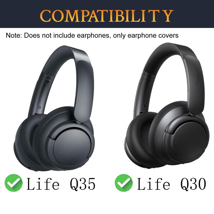 2pcs For Anker Soundcore Life Q30/Q35 Earphone Covers(Soccer Net Black) - Earmuff & Pad by buy2fix | Online Shopping UK | buy2fix