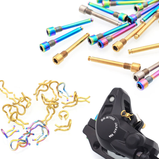 Mountain Road Bicycle Titanium Alloy Clip Pad Latch With Retaining Spring, Color: Pin + Circlip Colorful - Bicycle Brake Parts by buy2fix | Online Shopping UK | buy2fix