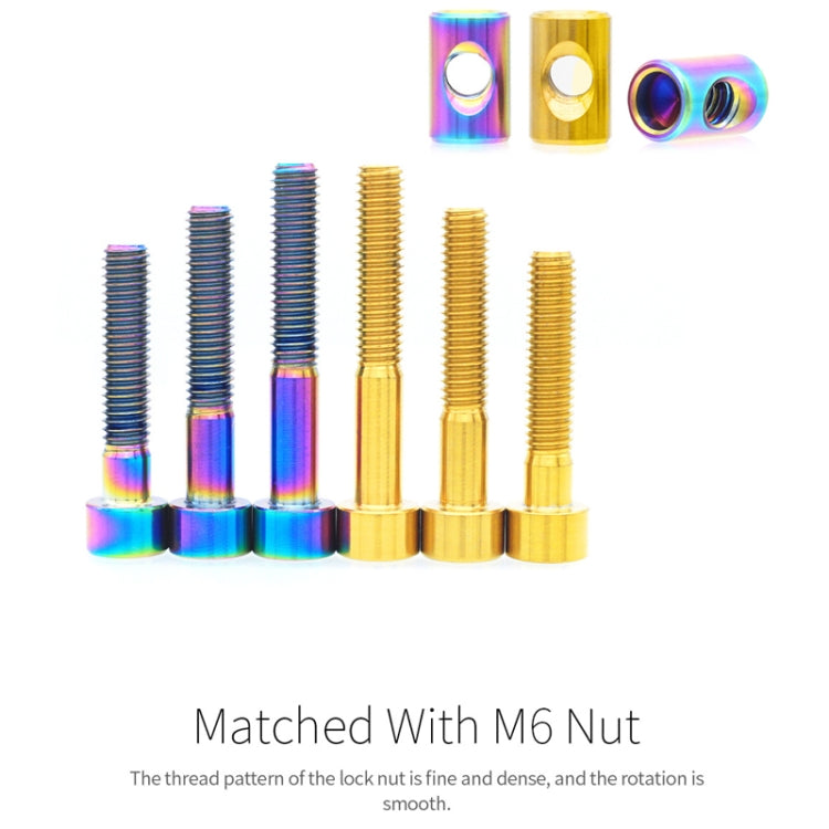 Bicycle Titanium Alloy Seat Post Locking Screws, Color: M6x35 Colorful - Bicycle Saddle by buy2fix | Online Shopping UK | buy2fix