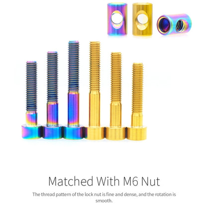 Bicycle Titanium Alloy Seat Post Locking Screws, Color: M6x35 Colorful - Bicycle Saddle by buy2fix | Online Shopping UK | buy2fix