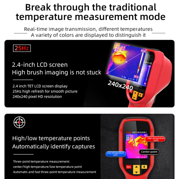 BSIDE HX1 Handheld Thermal Imaging Device Power Non-Contact Thermometer - Thermostat & Thermometer by BSIDE | Online Shopping UK | buy2fix