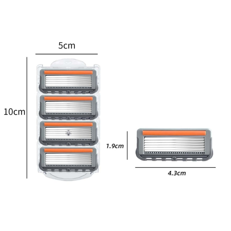 2pcs /Pack Six Blade OpenBack System Skin Razor Refills for Men - Shavers Parts by buy2fix | Online Shopping UK | buy2fix