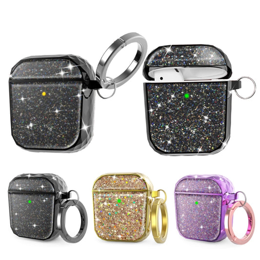 For Airpods 1 / 2 AhaStyle PT119 Wireless Earphone Split Electroplated Protective Case(Purple) - For AirPods 1/2 by AhaStyle | Online Shopping UK | buy2fix