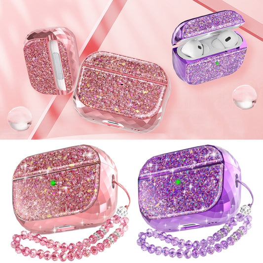 For AirPods Pro 2 AhaStyle PT119 Wireless Earphone Split Electroplated Protective Case(Pink) - For AirPods Pro 2 by AhaStyle | Online Shopping UK | buy2fix