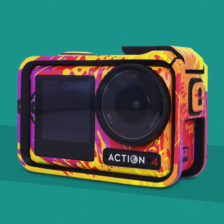 For DJI Action 4 Motion Camera Stickers All Inclusive Photo Frame Color Changing Stickers Accessories, Style: AC4-11 Circuit Red - Protective Film & Stickers by buy2fix | Online Shopping UK | buy2fix
