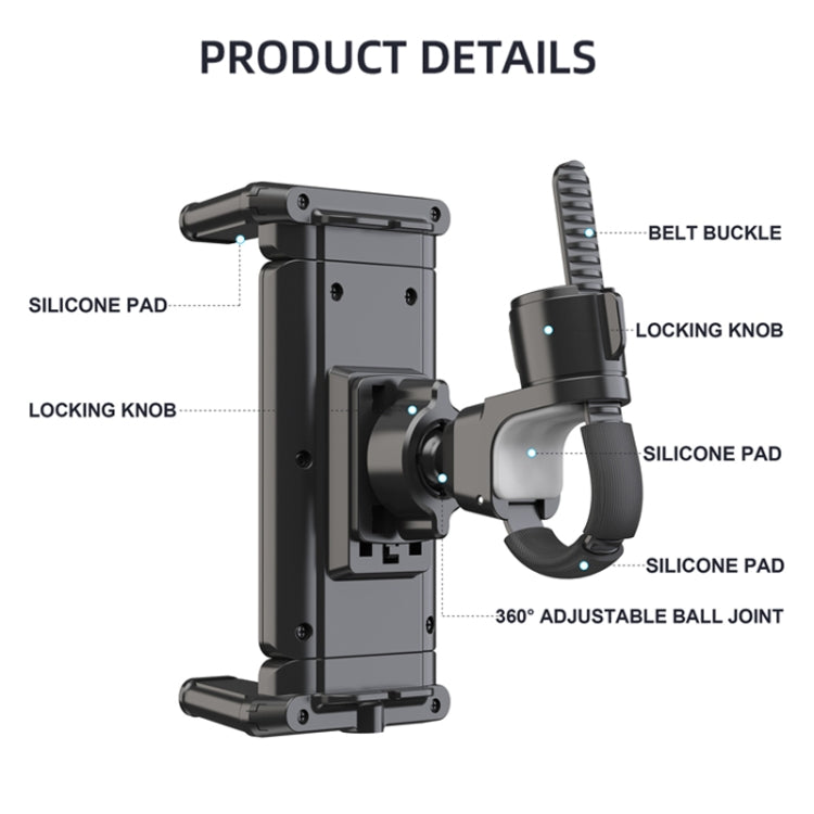 Engineering Truck Off-Road Vehicle Handrail Folding Screen Cell Phone Tablet Universal Bracket by buy2fix