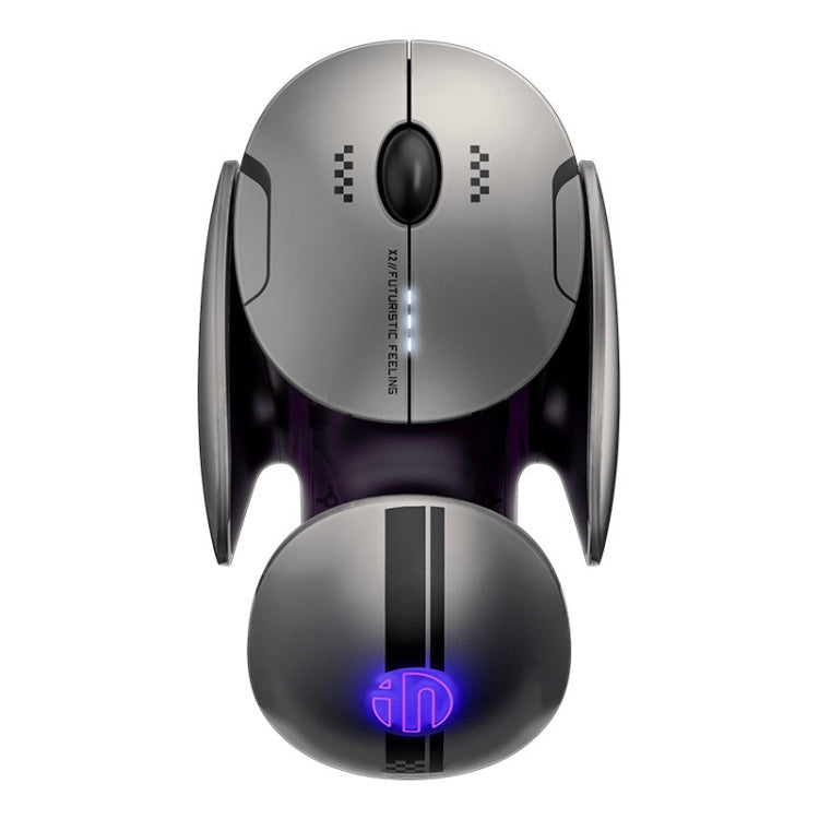 Inphic X2 Bluetooth Wireless Mouse Tri-Mode Silent Rechargeable Office Gaming Laptop Mouse(Liquid Metal Gray) - Wireless Mice by Inphic | Online Shopping UK | buy2fix