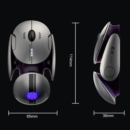 Inphic X2 Bluetooth Wireless Mouse Tri-Mode Silent Rechargeable Office Gaming Laptop Mouse(Liquid Metal Gray) - Wireless Mice by Inphic | Online Shopping UK | buy2fix
