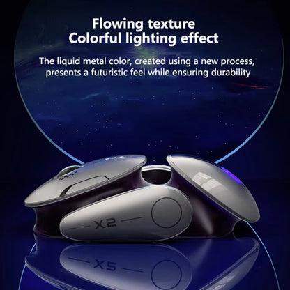Inphic X2 Bluetooth Wireless Mouse Tri-Mode Silent Rechargeable Office Gaming Laptop Mouse(Liquid Metal Gray) - Wireless Mice by Inphic | Online Shopping UK | buy2fix