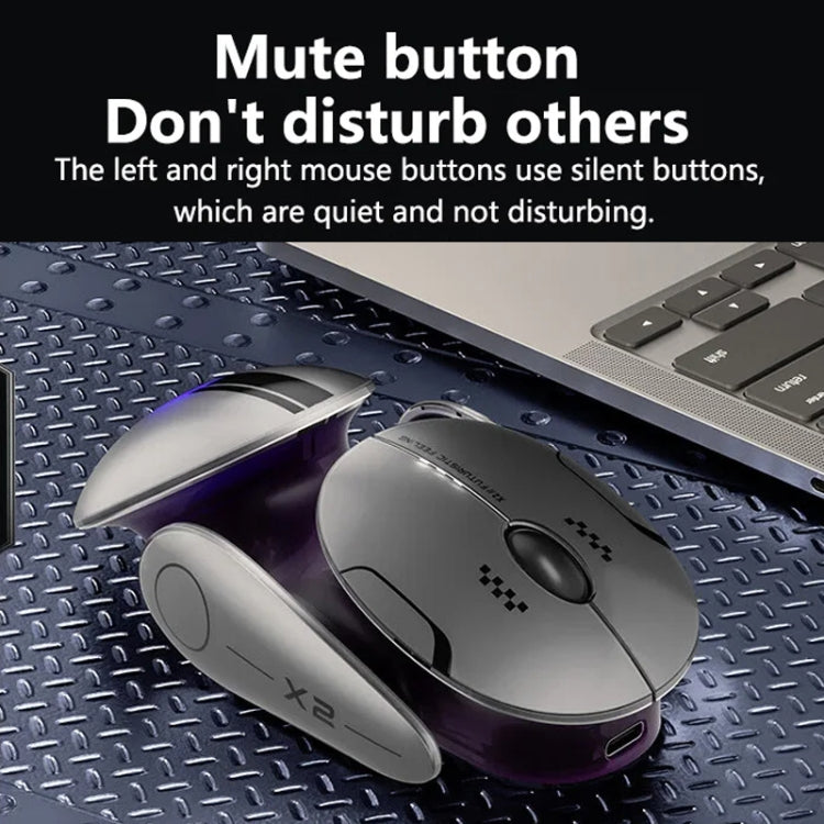 Inphic X2 Bluetooth Wireless Mouse Tri-Mode Silent Rechargeable Office Gaming Laptop Mouse(Liquid Metal Gray) - Wireless Mice by Inphic | Online Shopping UK | buy2fix