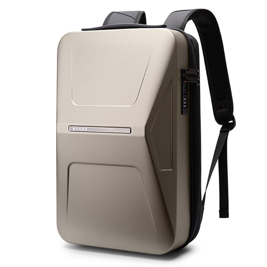 BANGE BG-3005 Hard Shell Men Backpack Laptop Personalised Shoulder Bag(Titanium Gold)
