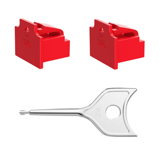 RJ45 Network Port Removable Safety Plug Dustproof Port Lock, Color: Red 2 Plug+1 Key Outer Cover - Anti-Dust Plugs by buy2fix | Online Shopping UK | buy2fix