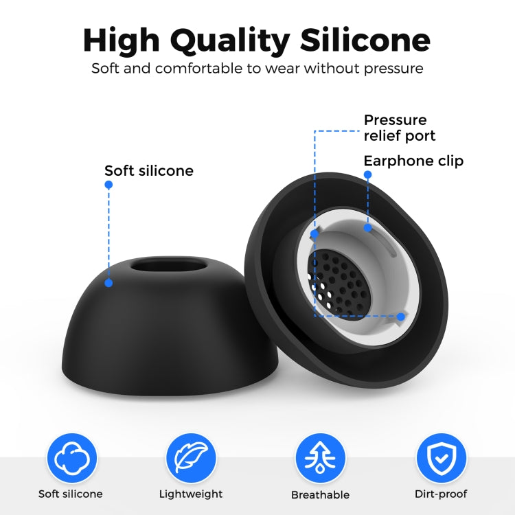 For Samsung Galaxy Buds3 Pro AhaStyle WG173 Earphone Silicone Earbuds, Size: S+M+L(Black) - Anti-dust & Ear Caps by AhaStyle | Online Shopping UK | buy2fix