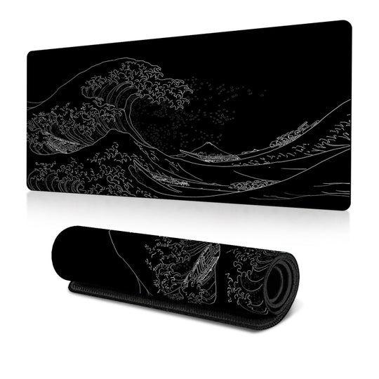 300x800x3mm Big Wave Gaming Mouse Pad Non-Slip Rubber Desk Mat(No.1)