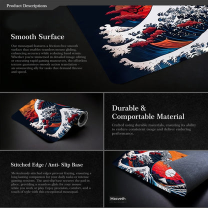 300x800x2mm Big Wave Gaming Mouse Pad Non-Slip Rubber Desk Mat(No.24) - Mouse Pads by buy2fix | Online Shopping UK | buy2fix