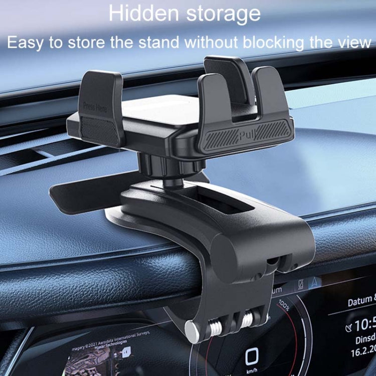 Car Dashboard Multifunctional Rotating And Folding Cell Phone Navigation Holder(Black) by buy2fix