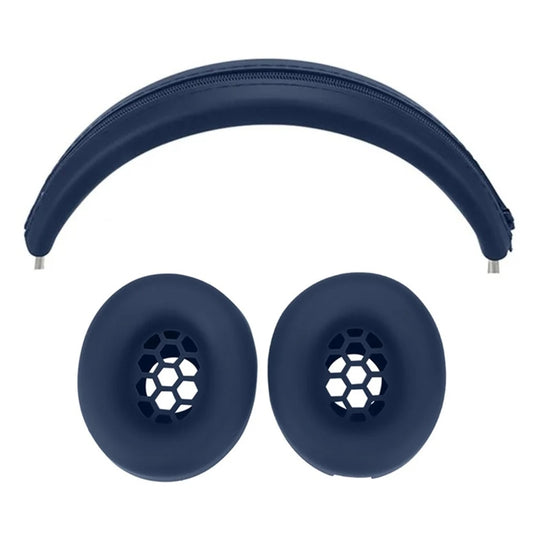 For Beats Studio Pro Headphones Silicone Ear Cushion + Headband Cover Set(Deep Blue) - Earmuff & Pad by buy2fix | Online Shopping UK | buy2fix