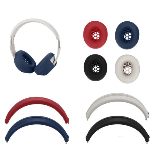 For Beats Studio Pro Headphones Silicone Ear Cushion + Headband Cover Set(Beige) - Earmuff & Pad by buy2fix | Online Shopping UK | buy2fix