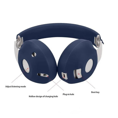 For Beats Studio Pro Headphones Silicone Ear Cushion + Headband Cover Set(Deep Blue) - Earmuff & Pad by buy2fix | Online Shopping UK | buy2fix