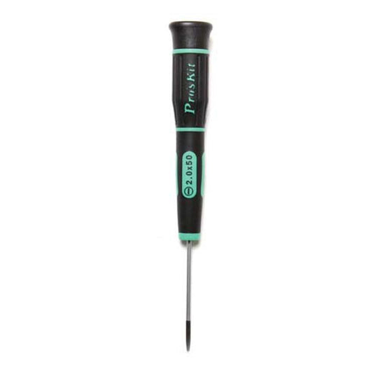 ProsKit SD-081-S3 Slotted Precision Screwdriver(2.0 x 50mm) for Daily Electronics Repairs(Green Black)