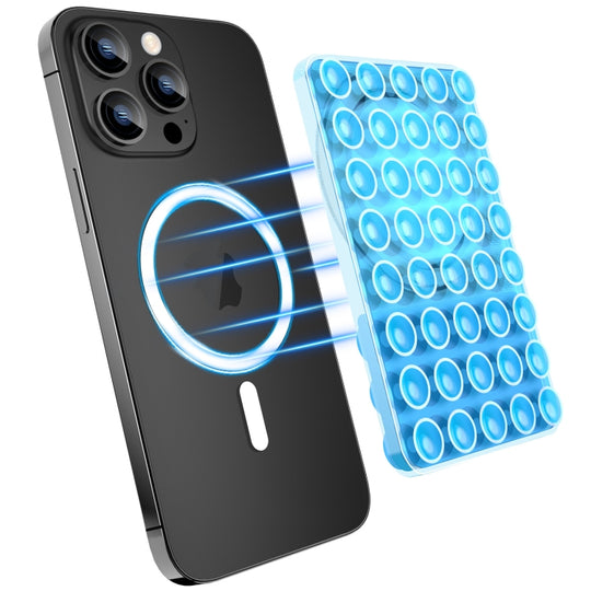 Magnetic Suction Mobile Phone Grip Hands-Free Silicone Cellphone Mount Stand(Blue)