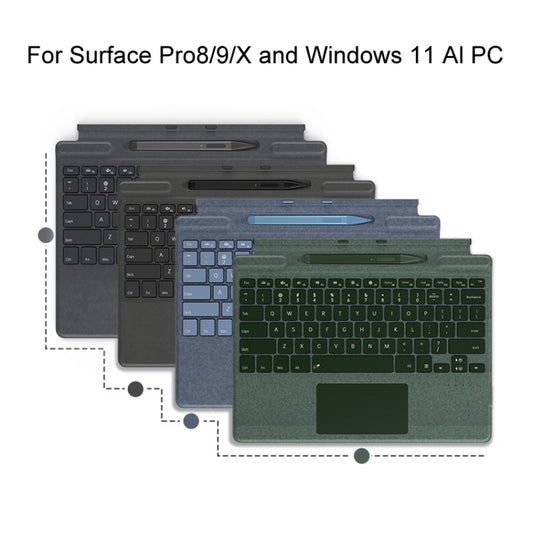 For Microsoft Surface Pro 8 / 9 / 10 / X Bluetooth Keyboard Magnetic Tablet Wireless Touch Backlit Keyboard With Pen Slot(Blue) - Others Keyboard by buy2fix | Online Shopping UK | buy2fix