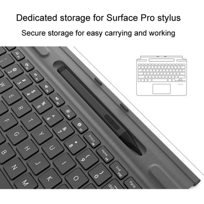 For Microsoft Surface Pro 8 / 9 / 10 / 11 / X Bluetooth Keyboard Magnetic Tablet Wireless Touch Backlit Keyboard With Pen Slot(Gray) - Others Keyboard by buy2fix | Online Shopping UK | buy2fix
