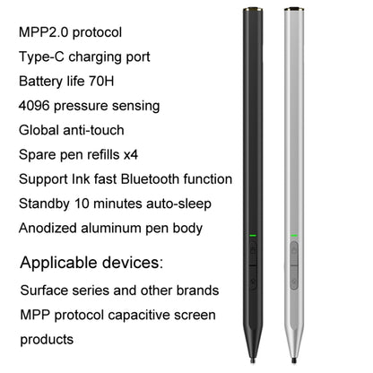 C582S For Microsoft Surface Stylus Pen Anti-Mistouch 4096 Pressure Sensitive Touch Pen Support lnk Bluetooth Function(Silver) - Stylus Pen by buy2fix | Online Shopping UK | buy2fix