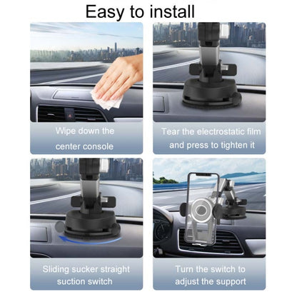 Car Suction Cup Multi-function Cell Phone Navigation Mount, Style: With Flat Clip by buy2fix